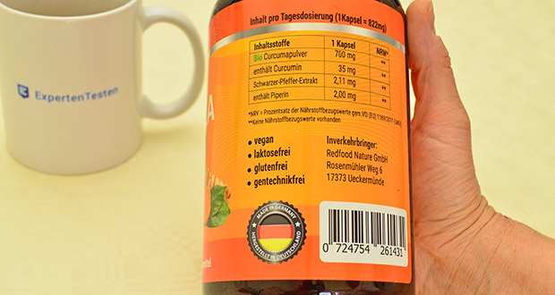Redfood Kurkuma Kapsel im akuellen Verbrauchertest