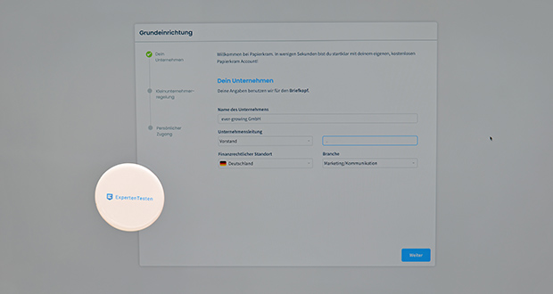 Papierkram.de Buchhaltungssoftware in der neuesten Teststrecke